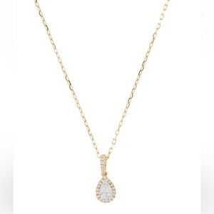 ‼️Afarin 18K Gold Diamond Teardrop Pendant Necklace